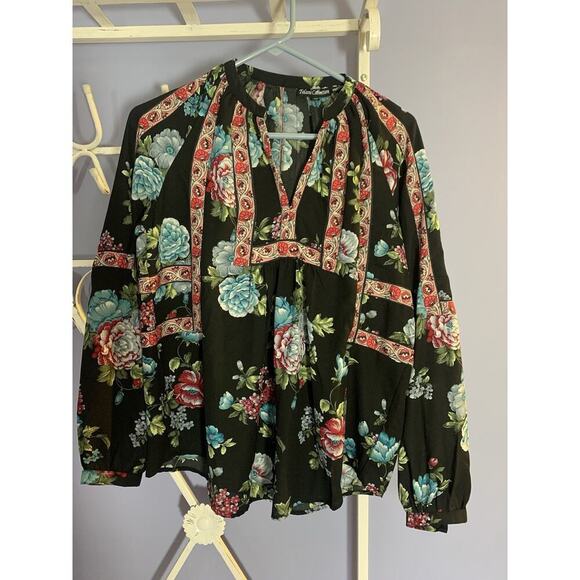 Tolani Collection Printed 3/4 Sleeve Top with Korean romantic princess cs/sm - Picture 3 of 4